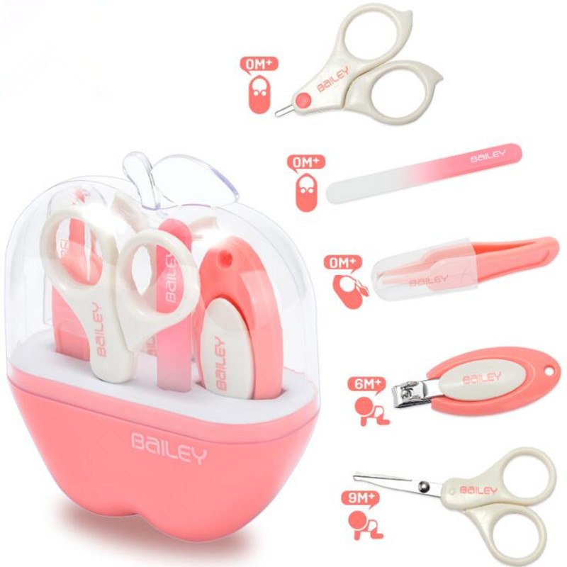 5 PCS/Set Baby Nail Scissors Set Nail Clippers Trimmer Newborn Baby Nail Clipper Safe Scissors Nail Care Suit Baby Care Product